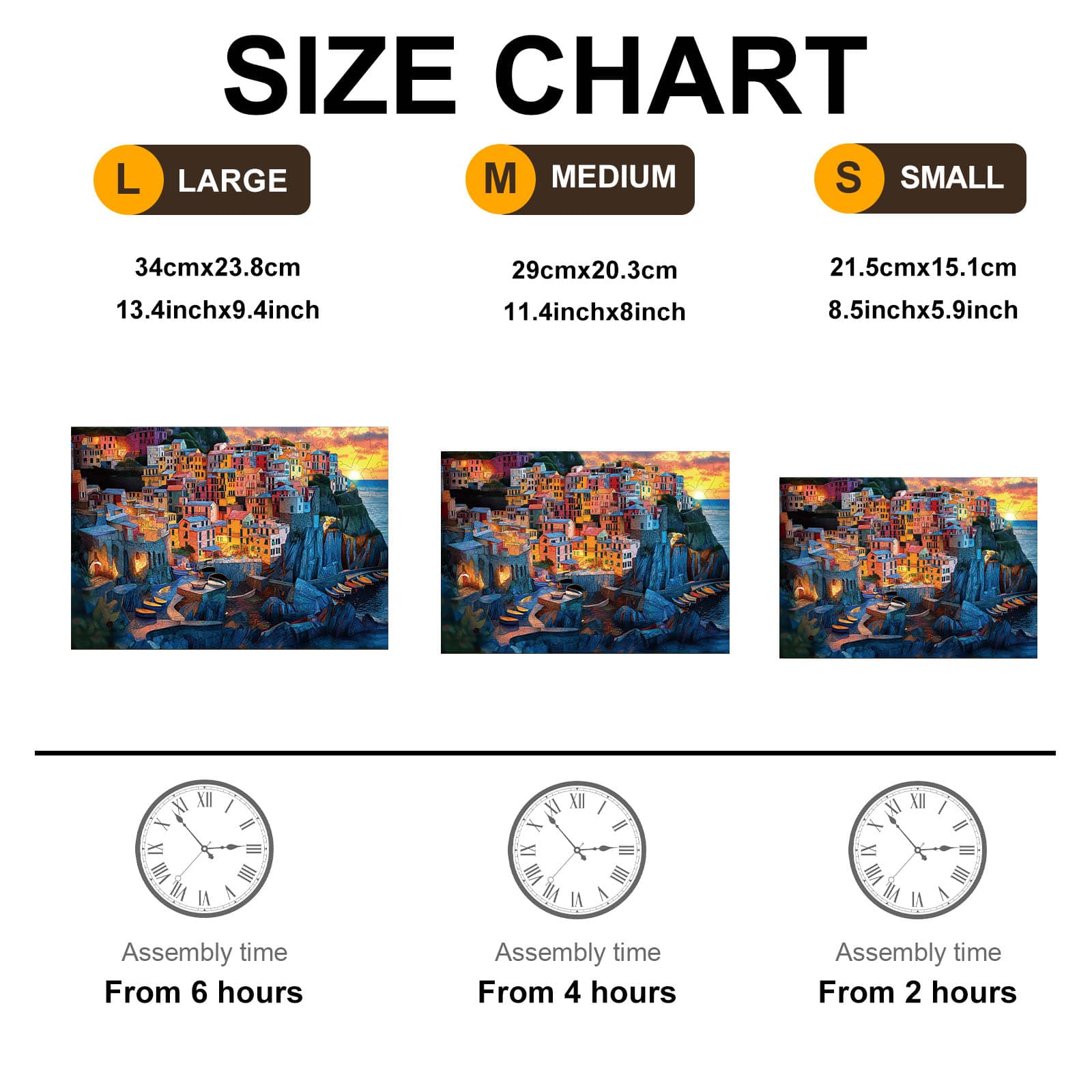 Wooden Jigsaw Puzzle - Stained Glass Cinque Terre - Image 3