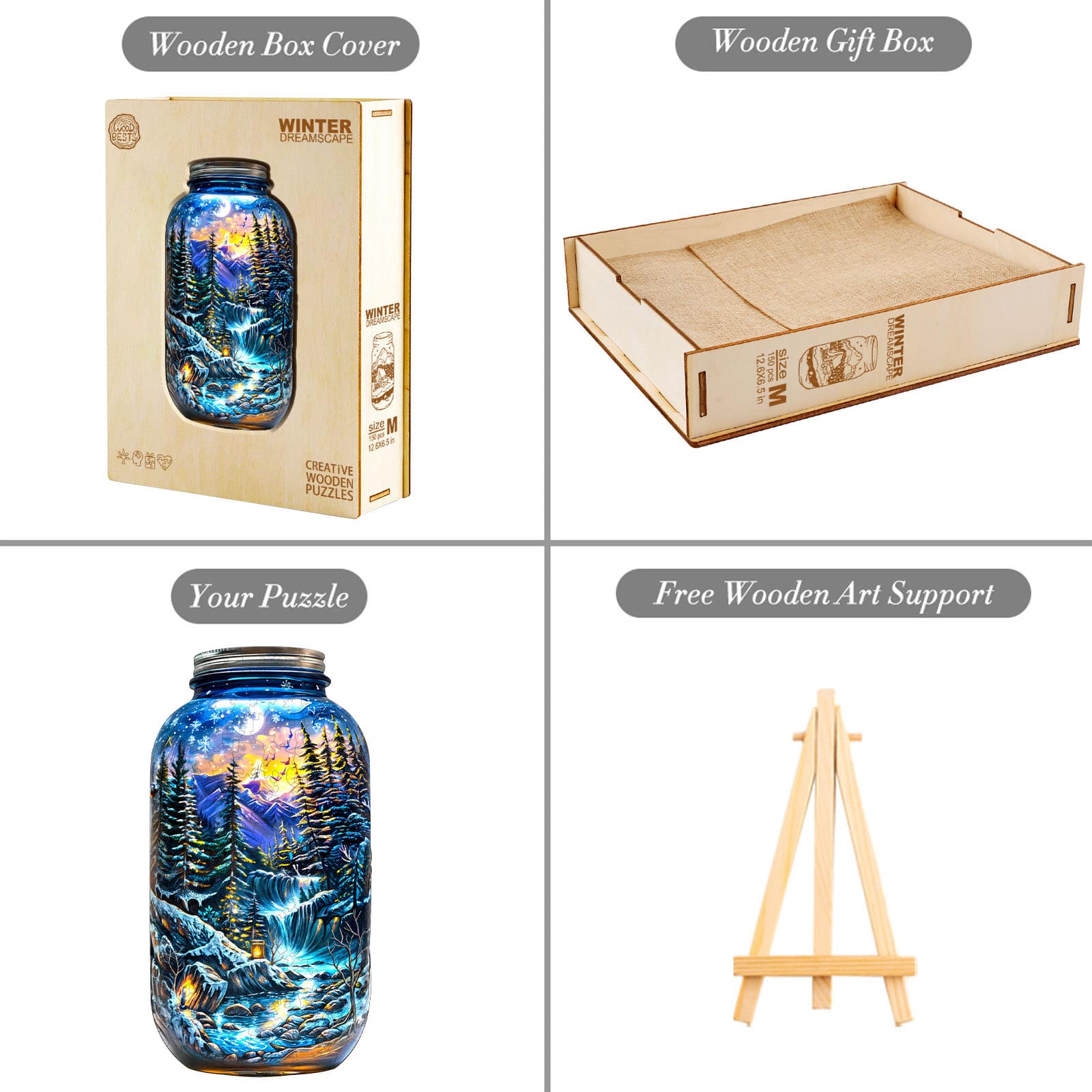 Wooden Jigsaw Puzzle -Winter Dreamscape - Image 5