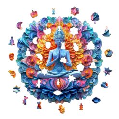 Alternative view of Wooden Jigsaw Puzzle -Yoga and mandala