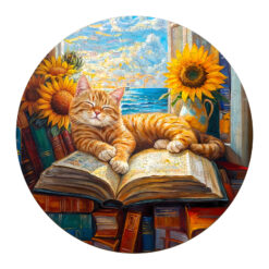 Wooden Jigsaw Puzzle -Lazy orange cat