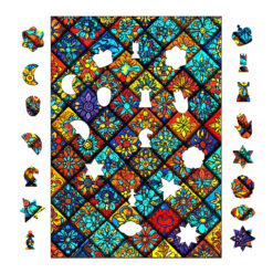 Alternative view of Wooden Jigsaw Puzzle – Mandala kaleidoscope-1