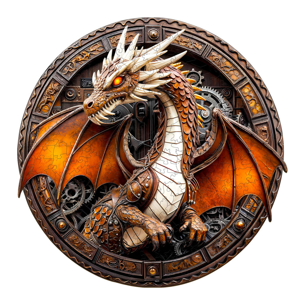 Wooden Jigsaw Puzzle – mechanical dragon-2