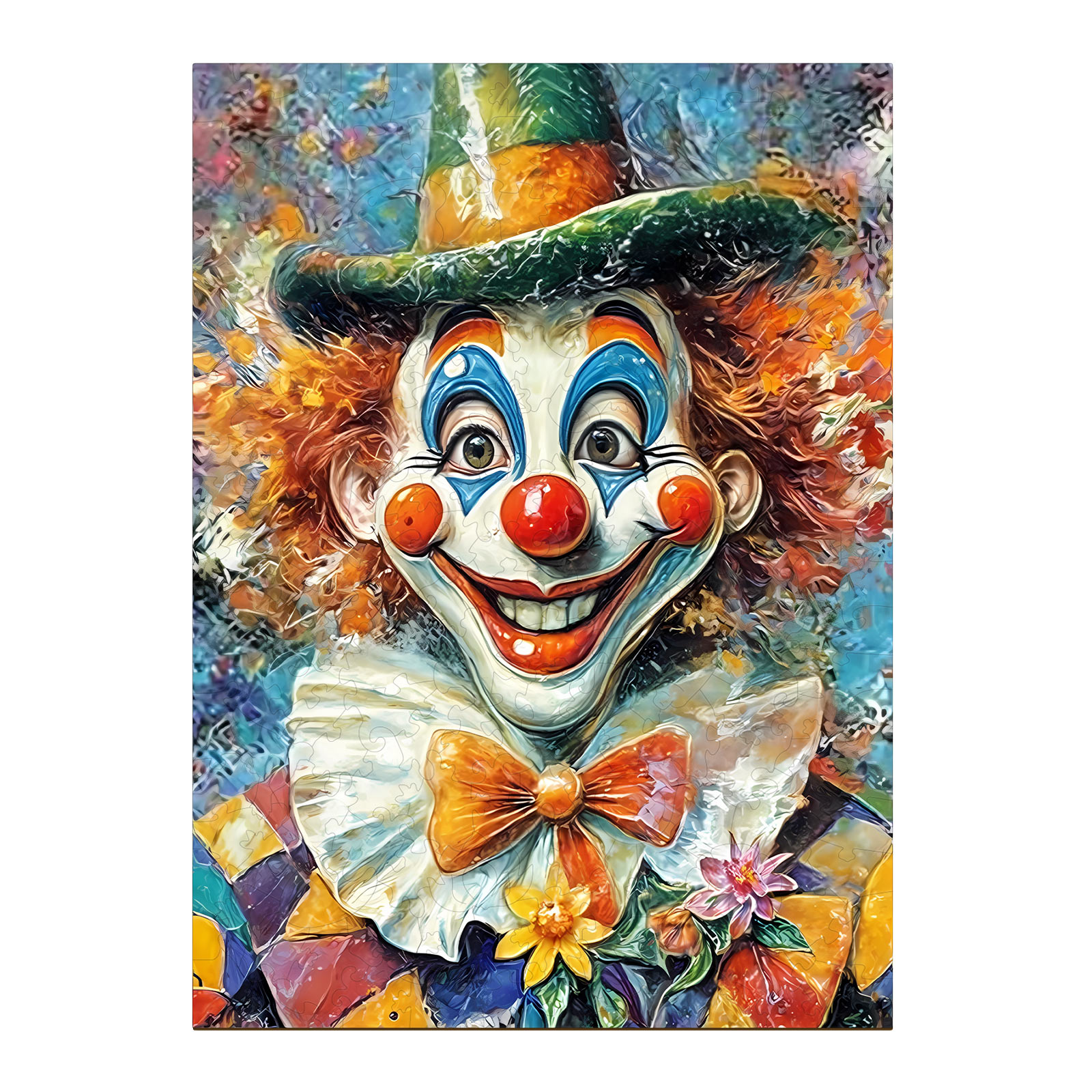 Wooden Jigsaw Puzzle - Oil painting clown