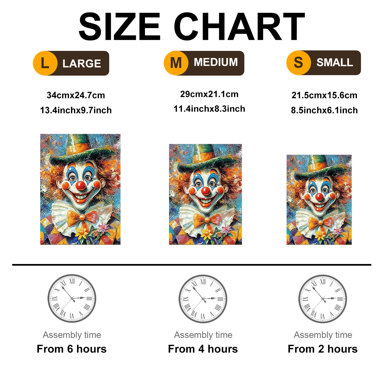 Wooden Jigsaw Puzzle - Oil painting clown - Image 6