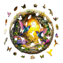 Alternative view of Wooden Jigsaw Puzzle – 3D hummingbird in the cave-1