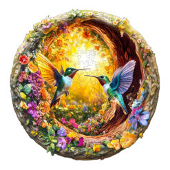 Wooden Jigsaw Puzzle – 3D hummingbird in the cave-2