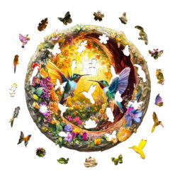 Alternative view of Wooden Jigsaw Puzzle – 3D hummingbird in the cave-2