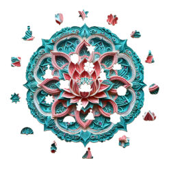 Alternative view of Wooden Jigsaw Puzzle - 3D Mandala Lotus-2