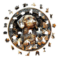 Alternative view of Wooden Jigsaw Puzzle - 3D Metal Dachshund