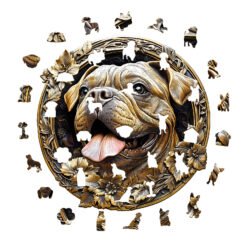 Alternative view of Wooden Jigsaw Puzzle – 3D Metal French Bulldog