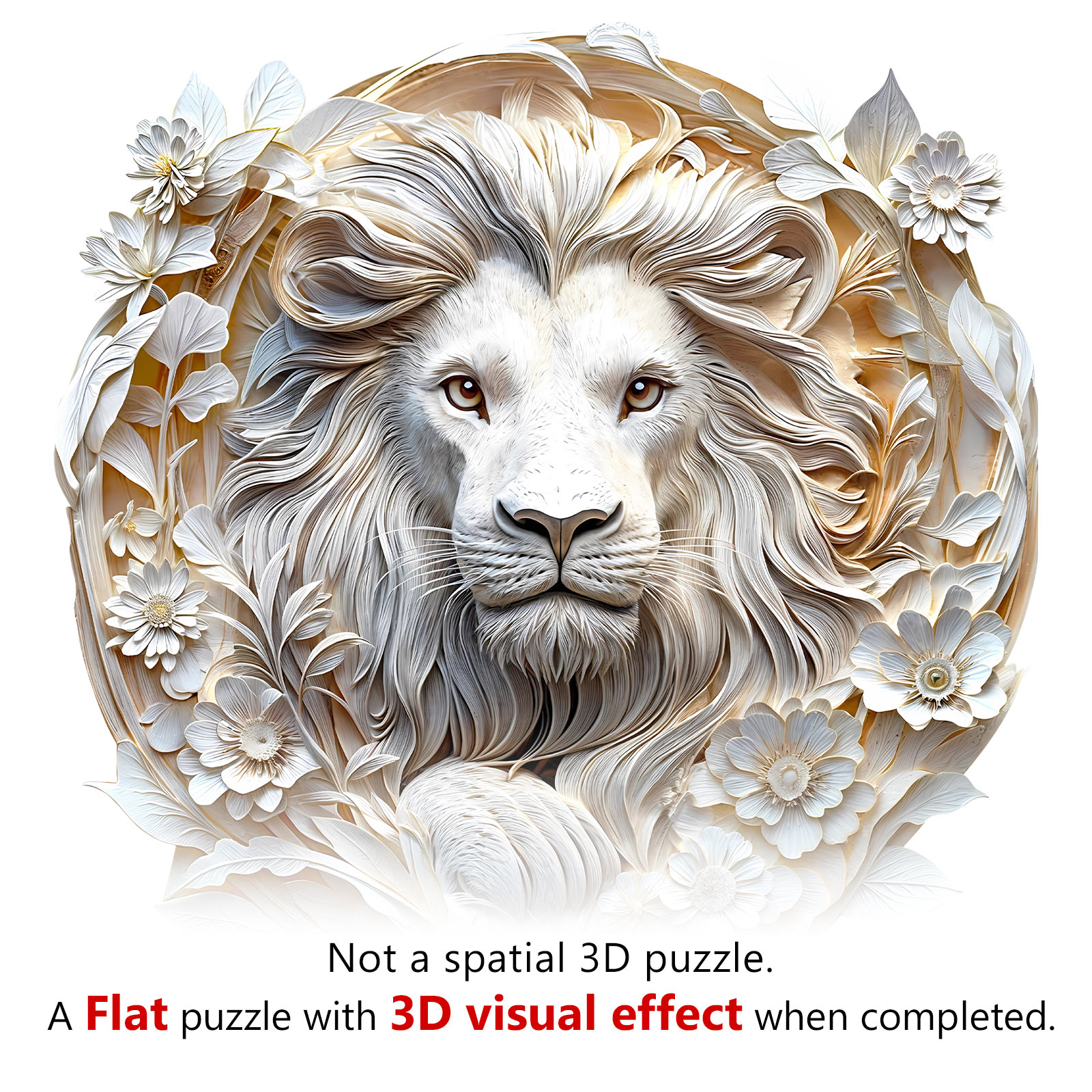 Wooden Jigsaw Puzzle - 3D paper lion - Image 7