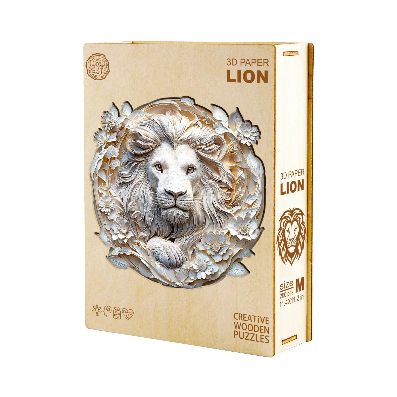 Wooden Jigsaw Puzzle - 3D paper lion - Image 3