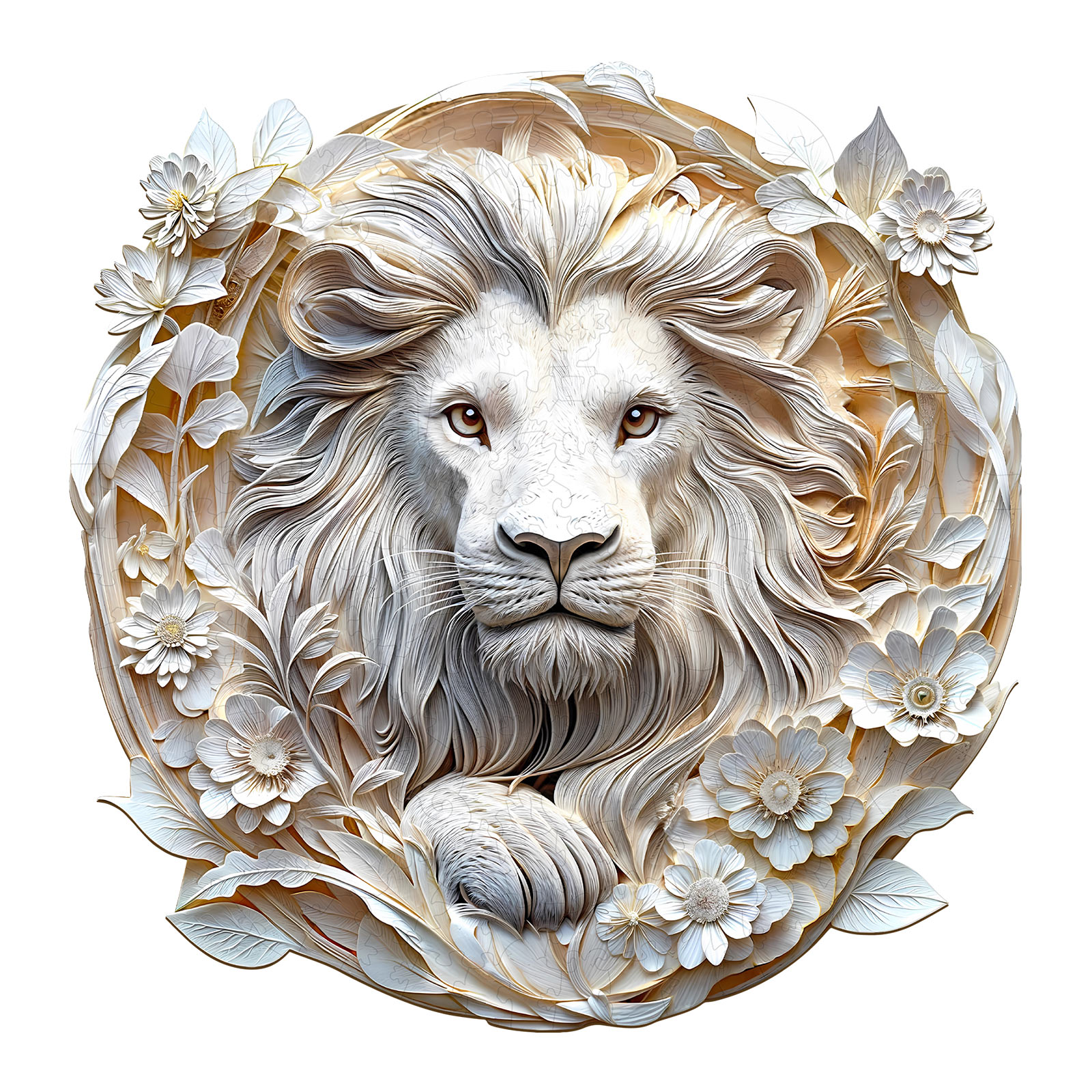 Wooden Jigsaw Puzzle - 3D paper lion