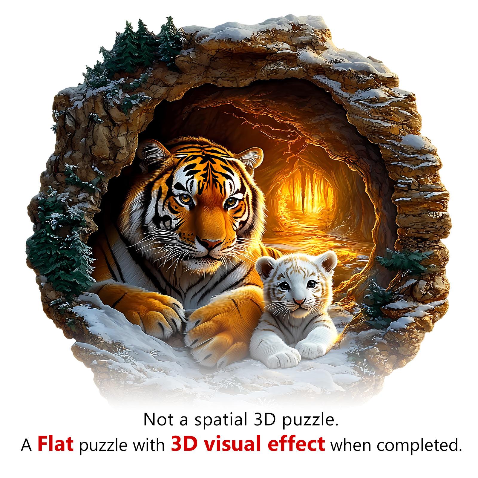 Wooden Jigsaw Puzzle- 3D Tiger Family-2 - Image 7