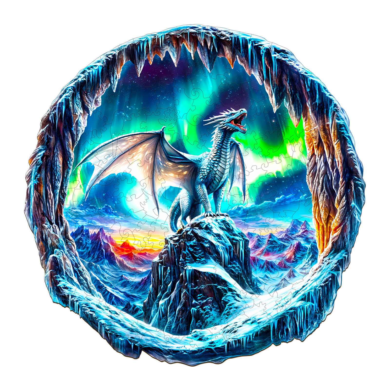 Wooden Jigsaw Puzzle – Aurora Dragon