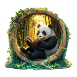 Wooden Jigsaw Puzzle – Bamboo Grove Scholar Panda