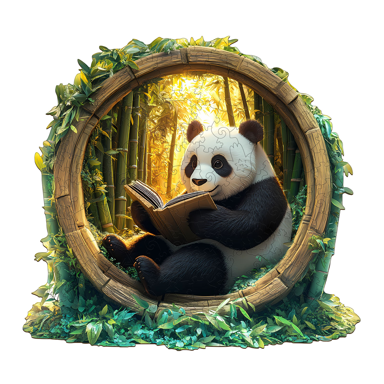 Wooden Jigsaw Puzzle – Bamboo Grove Scholar Panda
