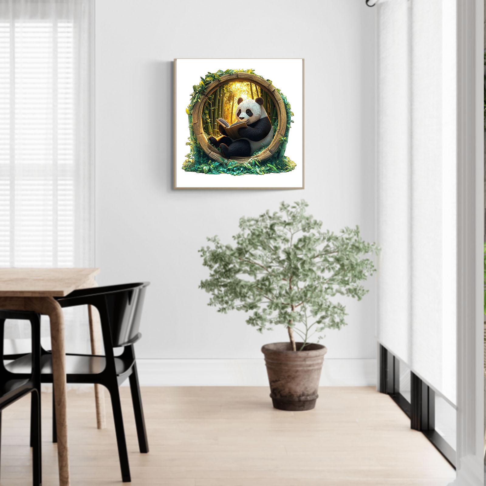 Wooden Jigsaw Puzzle – Bamboo Grove Scholar Panda - Image 9