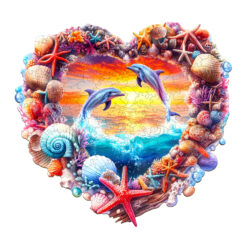 Wooden Jigsaw Puzzle - Coral and Dolphin