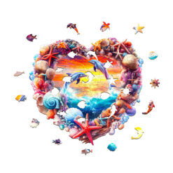 Alternative view of Wooden Jigsaw Puzzle - Coral and Dolphin