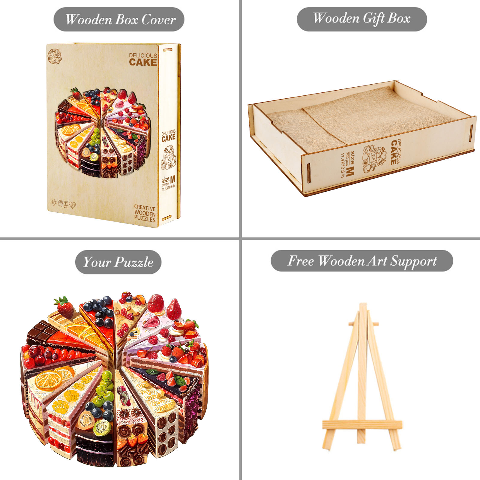 Wooden Jigsaw Puzzle - Delicious cake - Image 5