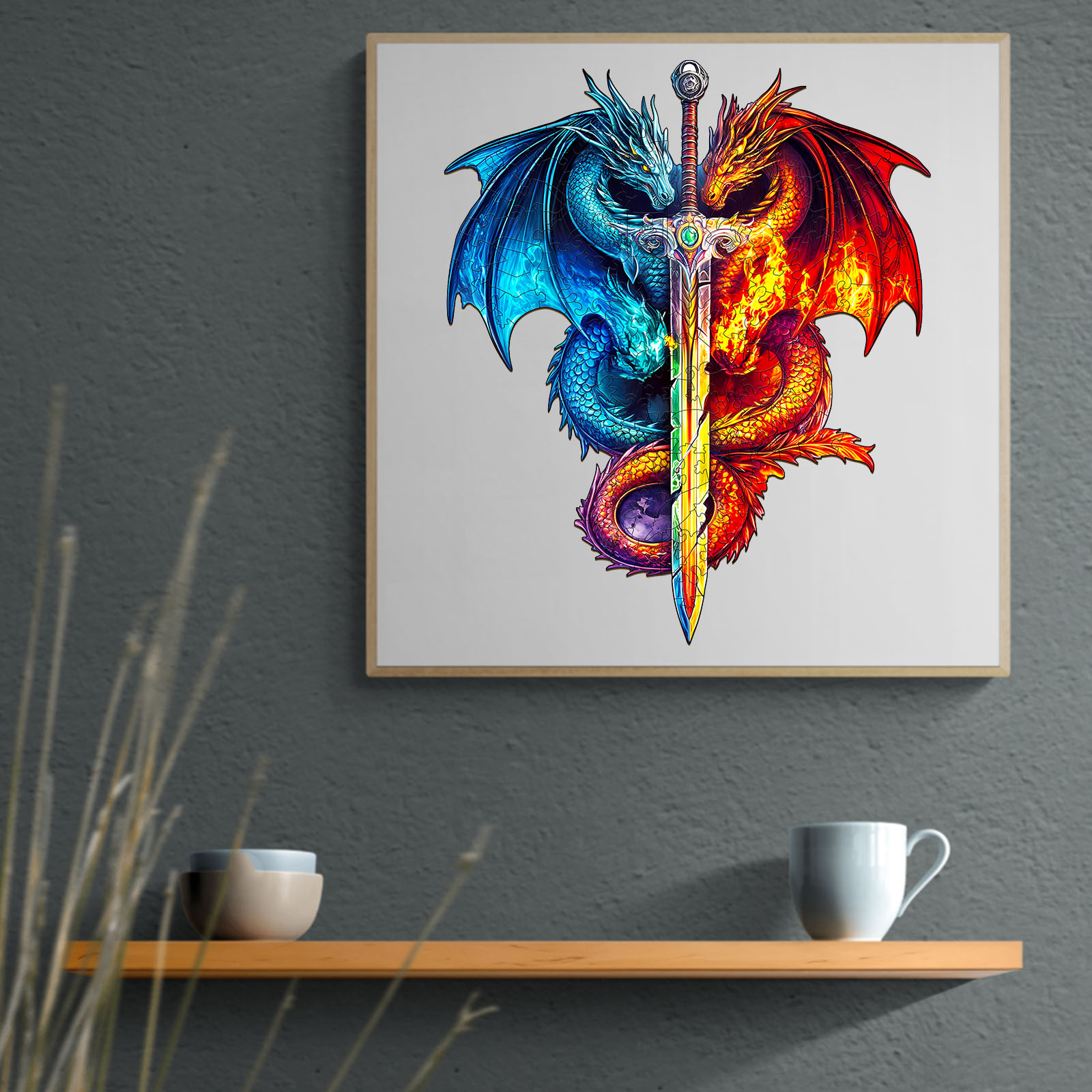 Wooden Jigsaw Puzzle – Dragon and Sword - Image 8