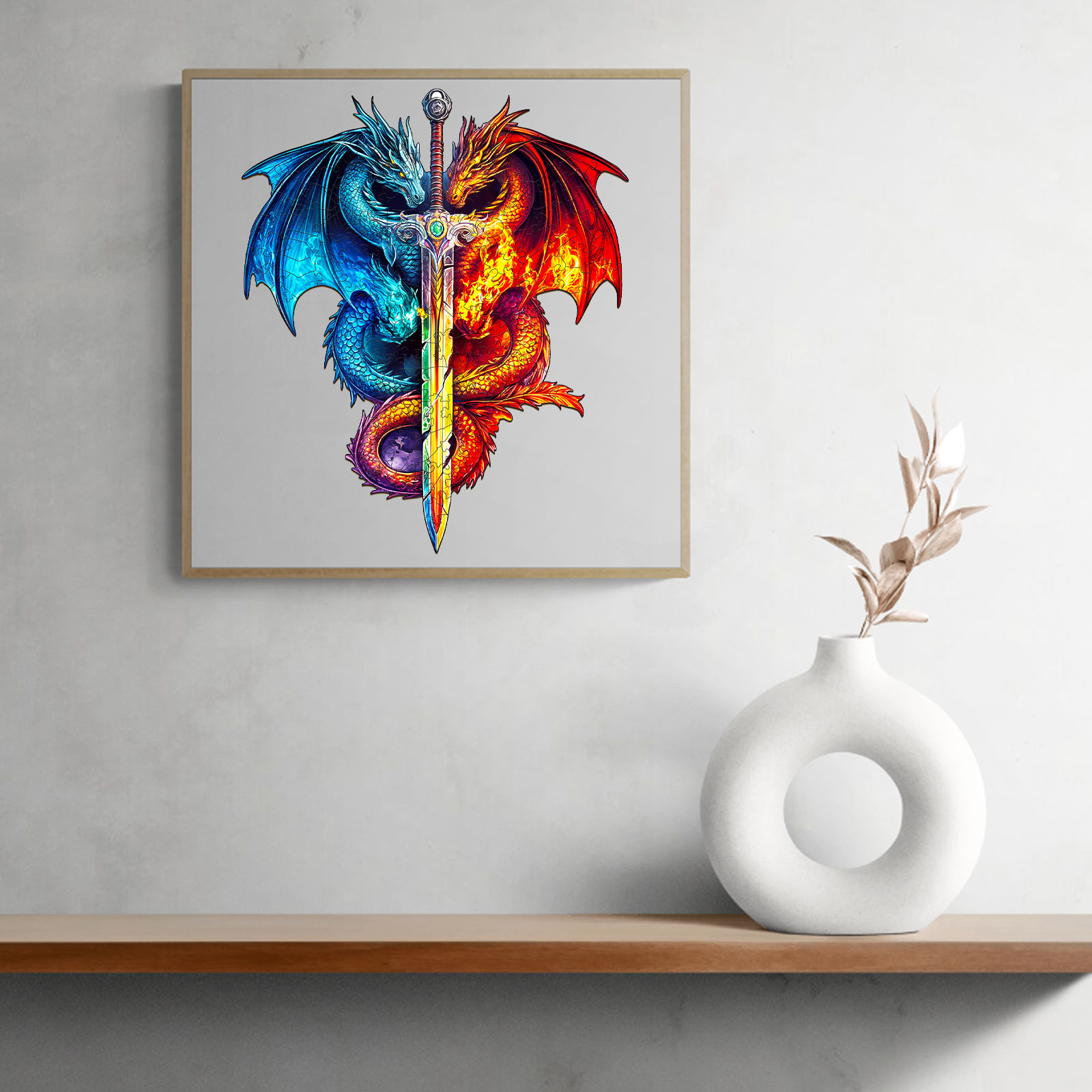 Wooden Jigsaw Puzzle – Dragon and Sword - Image 7