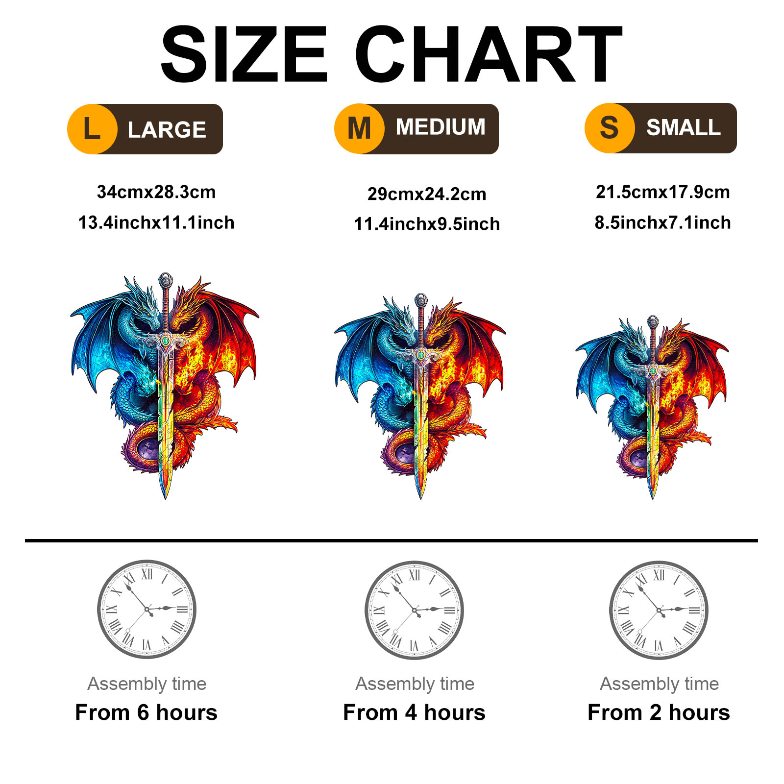 Wooden Jigsaw Puzzle – Dragon and Sword - Image 6