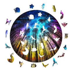 Alternative view of Wooden Jigsaw Puzzle – Galactic forest-1
