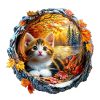 Wooden Jigsaw Puzzle - Kitten in autumn