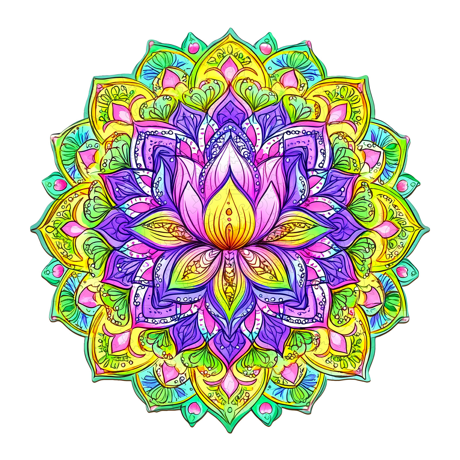 Wooden Jigsaw Puzzle – mandala lotus-1