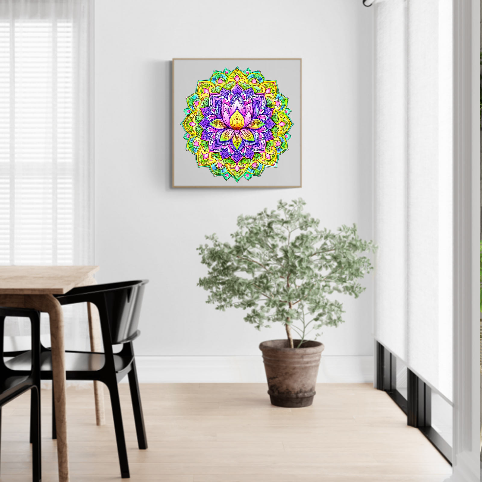 Wooden Jigsaw Puzzle – mandala lotus-1 - Image 7