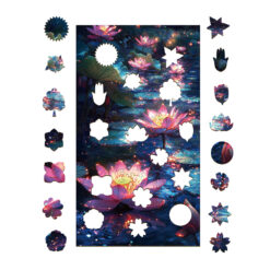 Alternative view of Wooden Jigsaw Puzzle –  moon Lotus