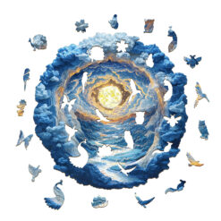 Alternative view of Wooden Jigsaw Puzzle – Moonlight Dreamscape