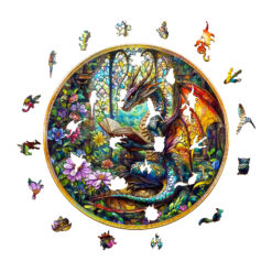 Alternative view of Wooden Jigsaw Puzzle - mysterious dragon