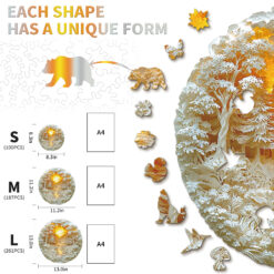 Alternative view of Wooden Jigsaw Puzzle - Mysterious Forest