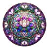 Wooden Jigsaw Puzzle - stained glass lotus-1