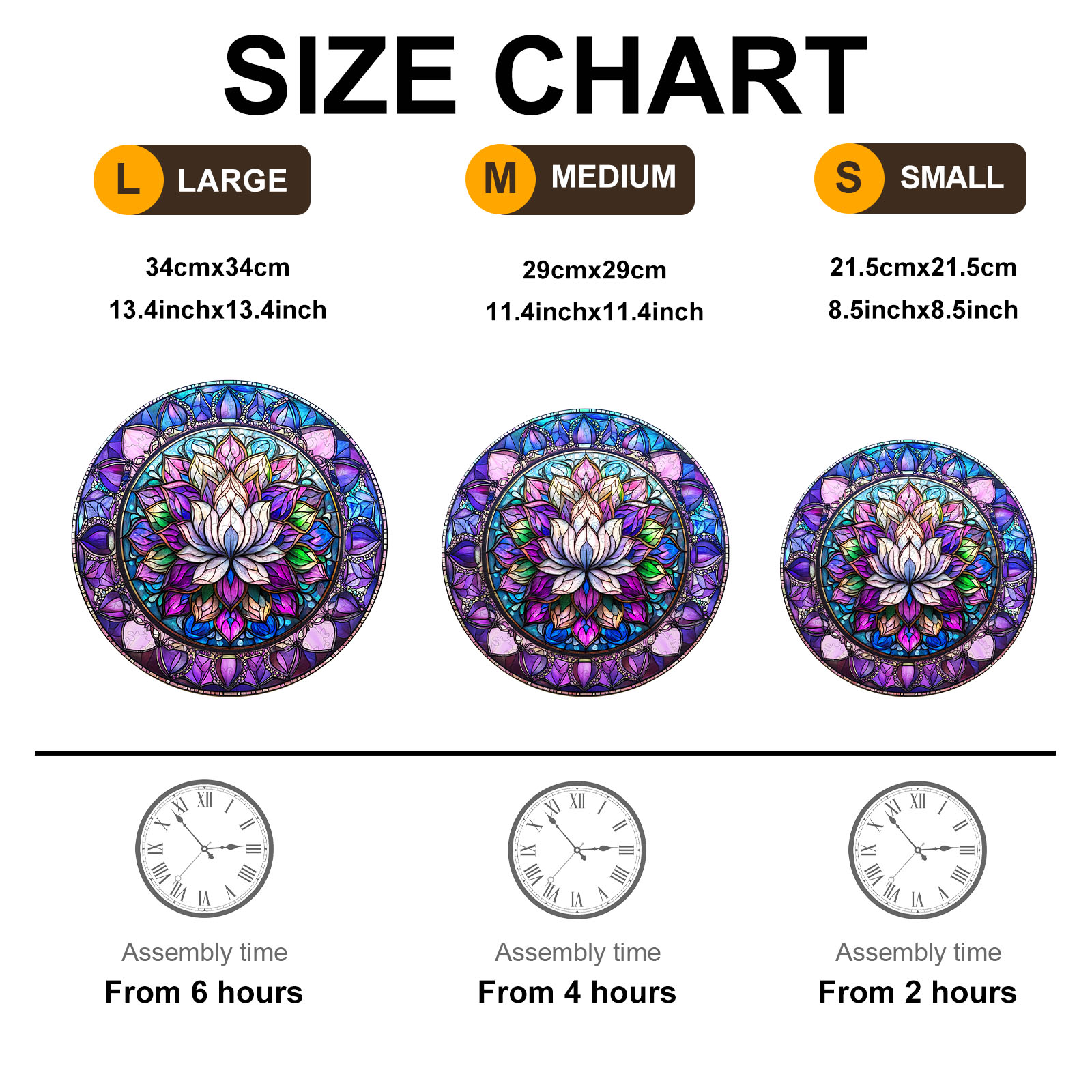 Wooden Jigsaw Puzzle - stained glass lotus-2 - Image 6