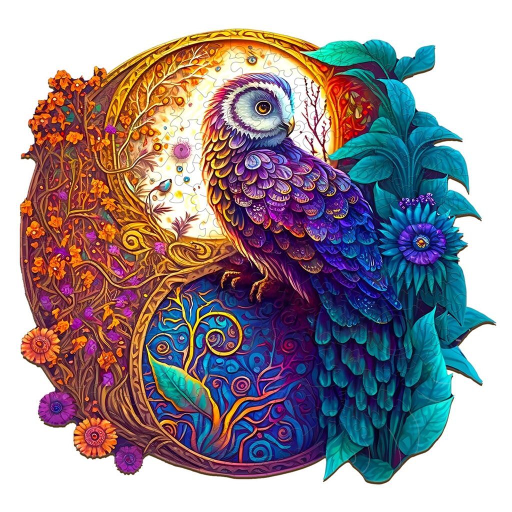 Wooden Jigsaw Puzzle-Yin Yang Owl