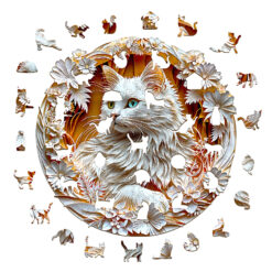 Alternative view of Wooden Jigsaw Puzzle – 3D Cat-2