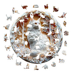 Alternative view of Wooden Jigsaw Puzzle – 3D Cat-3