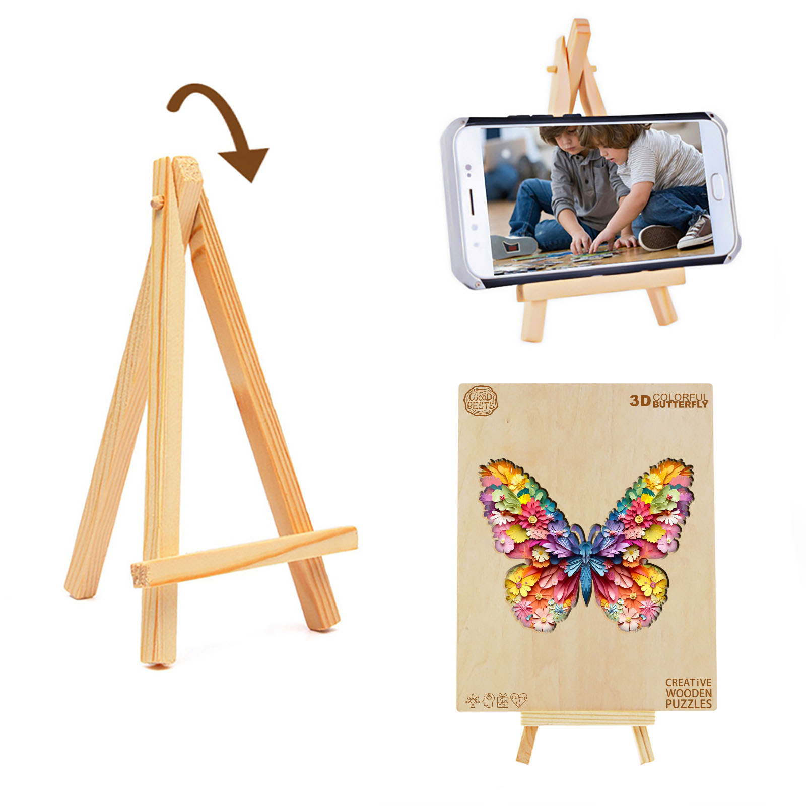 Wooden Jigsaw Puzzle –3d colorful butterfly - Image 6