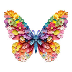 Wooden Jigsaw Puzzle –3d colorful butterfly