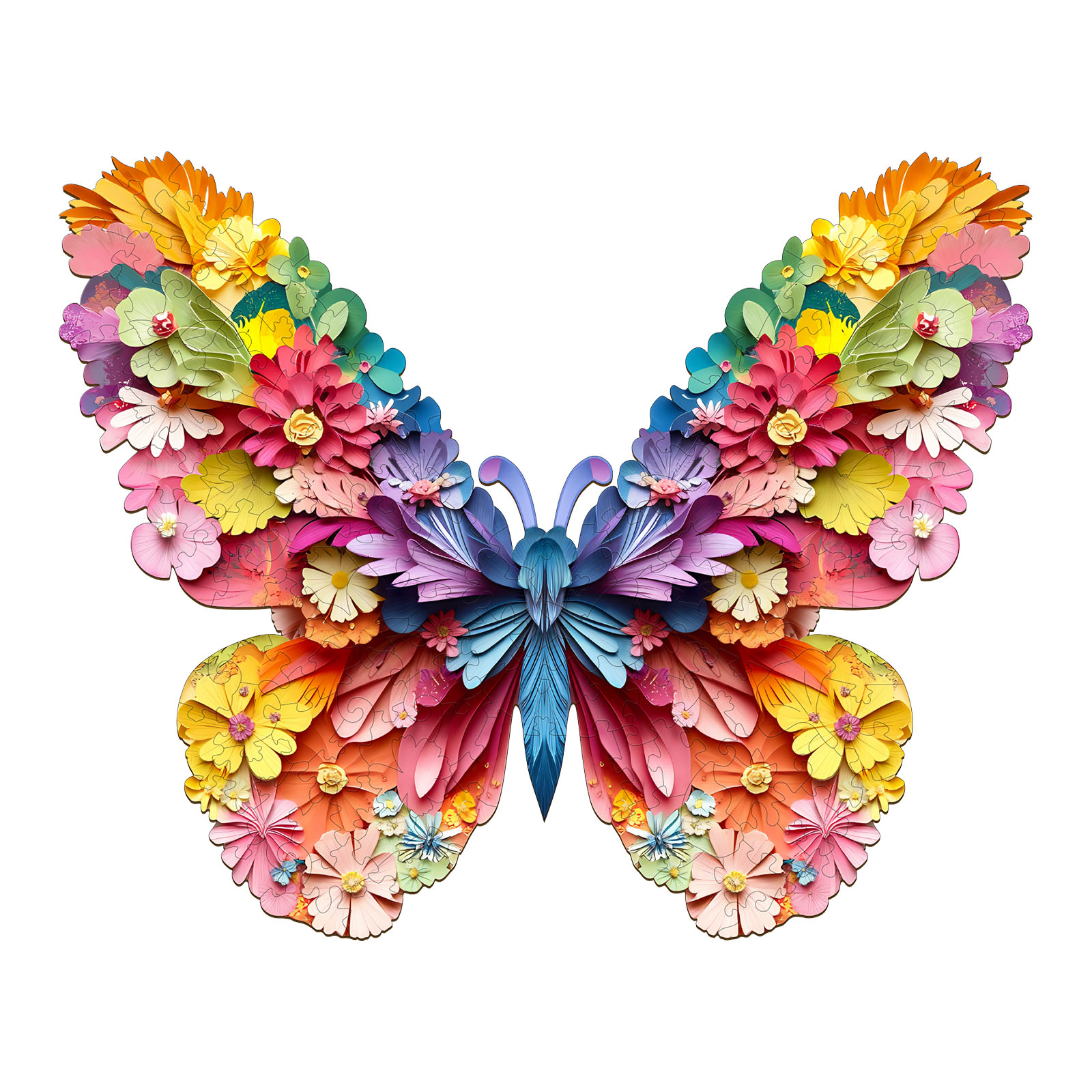 Wooden Jigsaw Puzzle –3d colorful butterfly