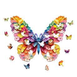 Alternative view of Wooden Jigsaw Puzzle –3d colorful butterfly