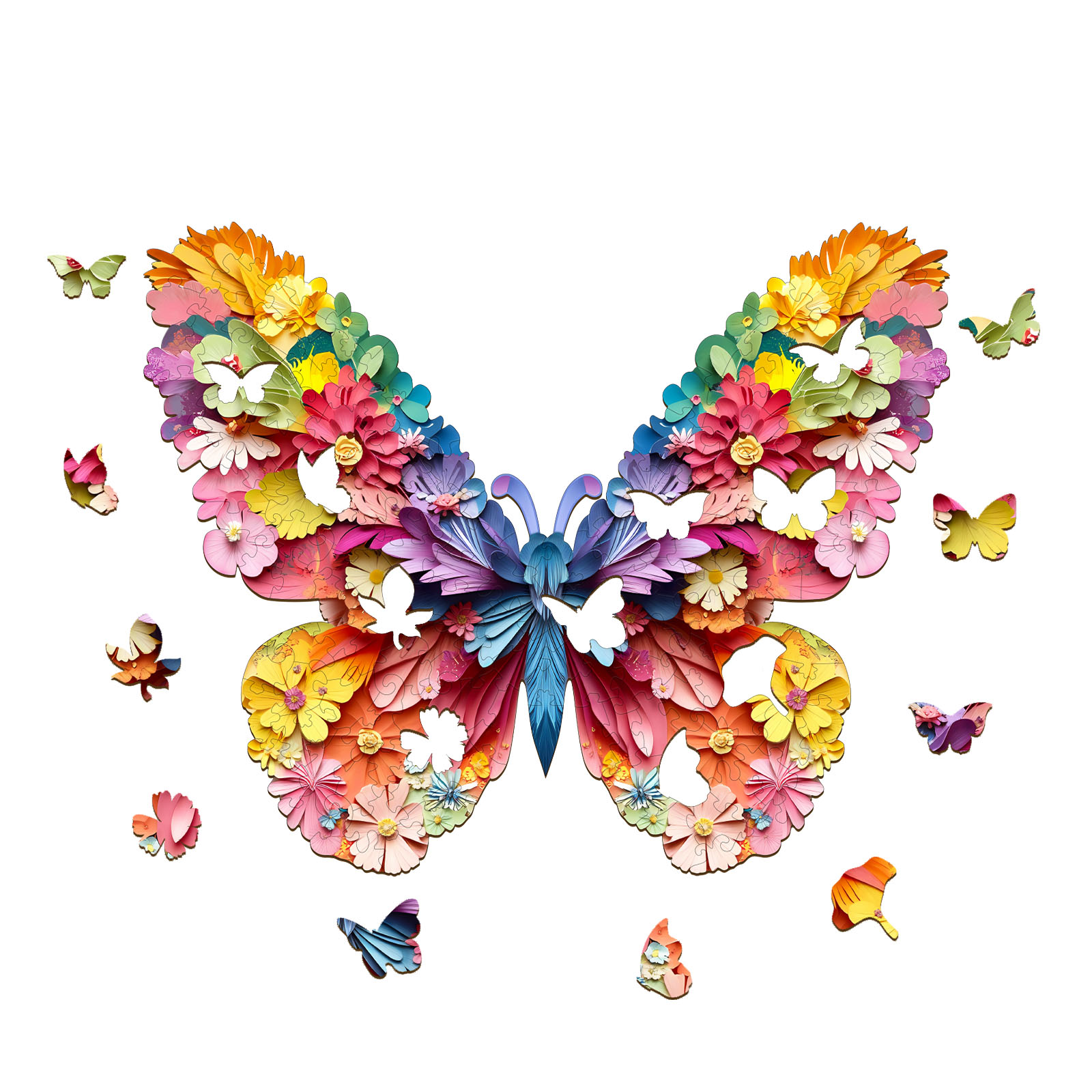 Wooden Jigsaw Puzzle –3d colorful butterfly - Image 2
