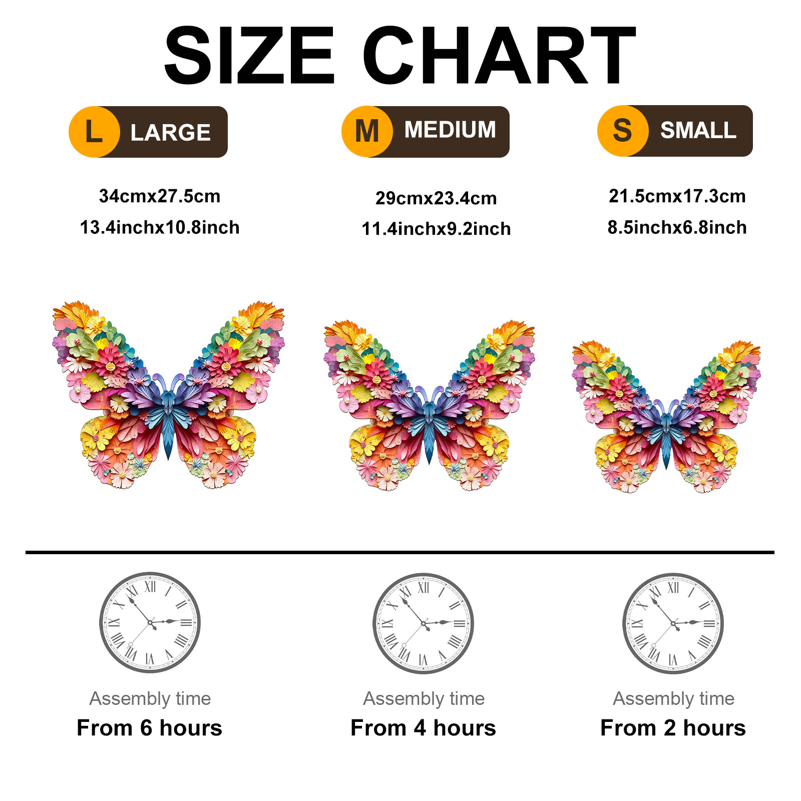 Wooden Jigsaw Puzzle –3d colorful butterfly - Image 7