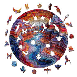 Alternative view of Wooden Jigsaw Puzzle – 3D Colorful canyon