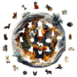 Alternative view of Wooden Jigsaw Puzzle – 3D dachshund-1