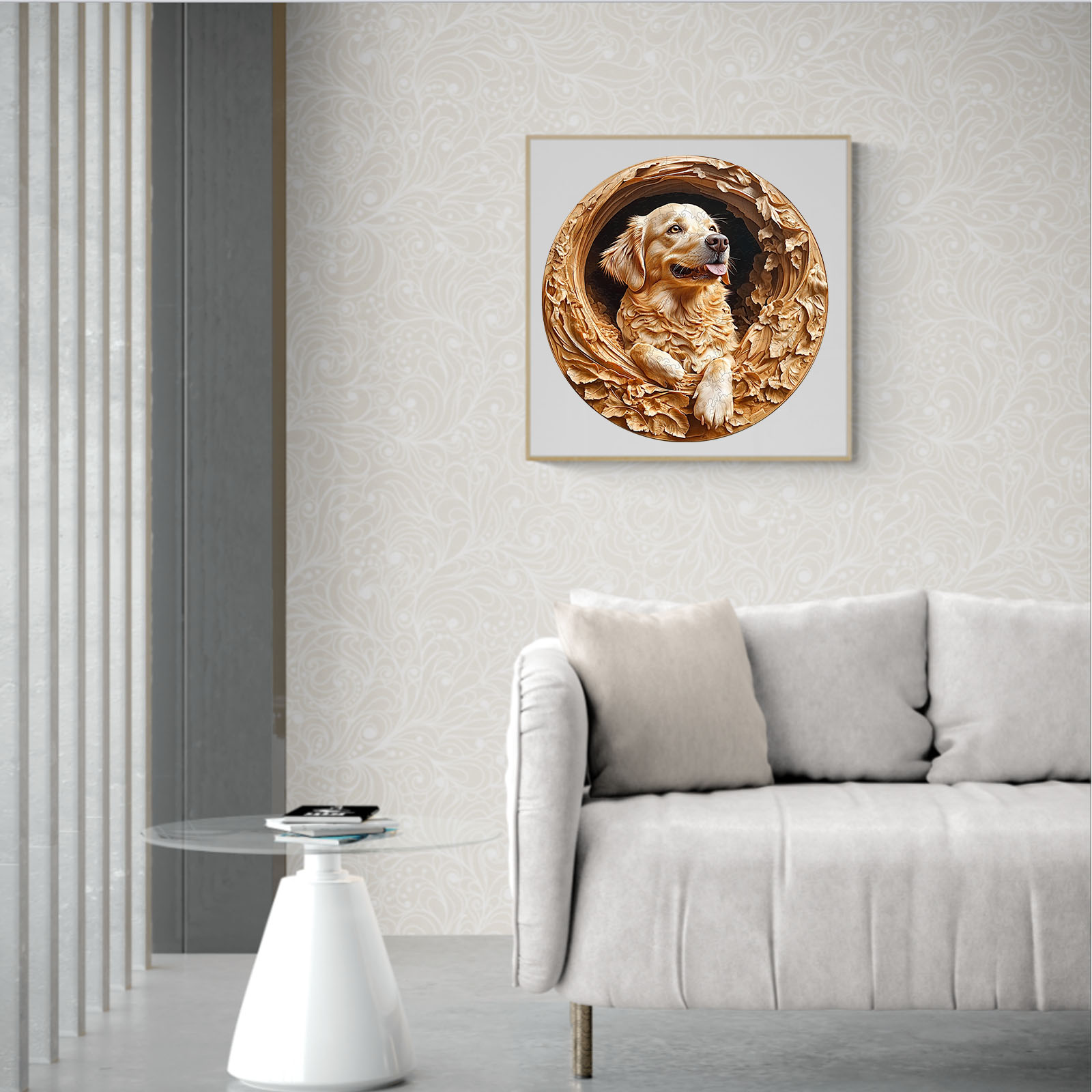 Wooden Jigsaw Puzzle – 3D golden retriever-1 - Image 9